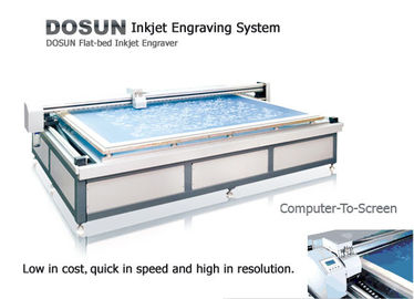 Tekstil gravür sistemi düz mürekkep püskürtmeli ekran Engraver, düz Inkjet gravürcüler Servo Motor ile