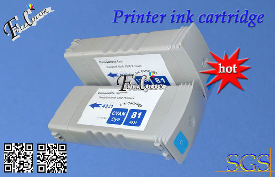 Kullanım HP Desiginjet D5800 Yazıcı için Hızlı Baskı HP 81 BK CMY 680ml Boya Mürekkep Kartuşu