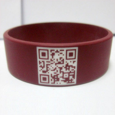 Özel QR Code Silikon Enerji Bileklik Yumuşak Çevre dostu renkli